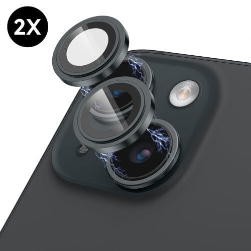iPhone 15 / 15 Plus Camera Lens Protector - Zwart - 2 stuks - Camera Protector iPhone 15 - Screenprotector